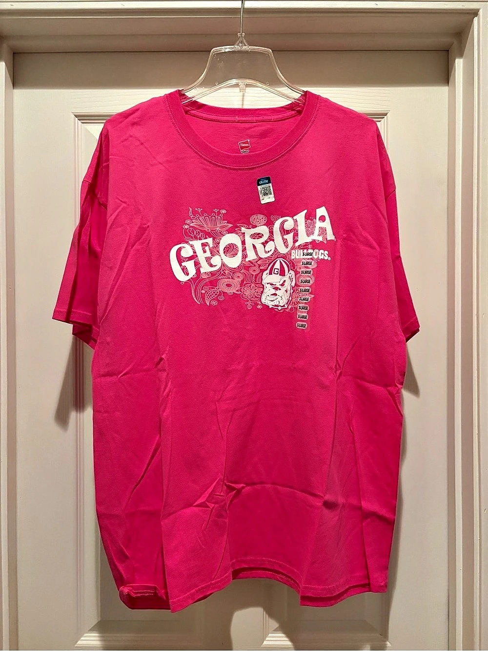 Hanes Georgia Bulldogs Collegiate T-Shirt Pink XL